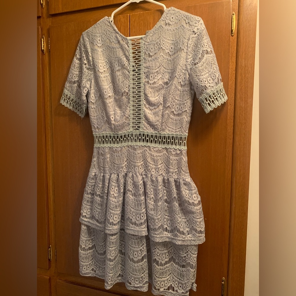 ASOS Missguided Blue Lace Dress